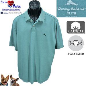 Tommy Bahama XL PLAYA TO WIN Teal Short Sleeve Polo TB220248S